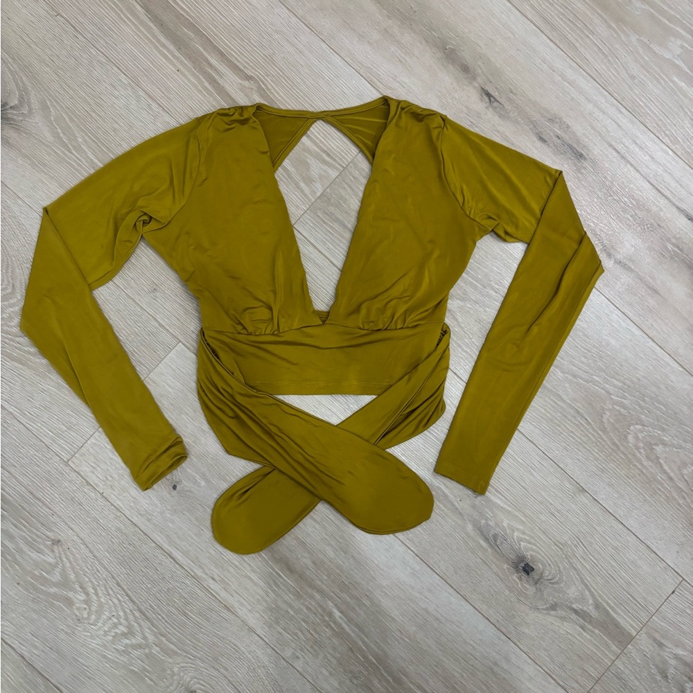 Urban outfitters crop chartreuse going out top